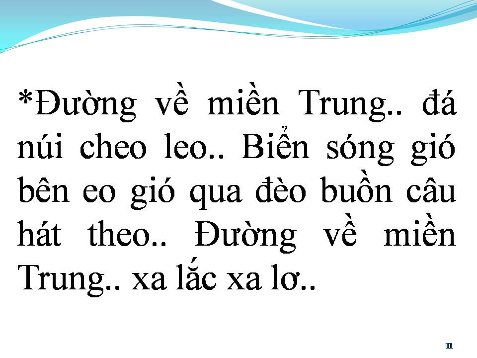 Lời bài hát ĐƯỜNG VỀ MIỀN TRUNG