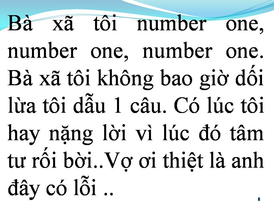 Lời bài hát BÀ XÃ TUI NUMBER ONE