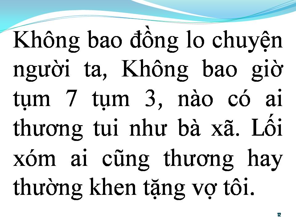 Lời bài hát BÀ XÃ TUI NUMBER ONE
