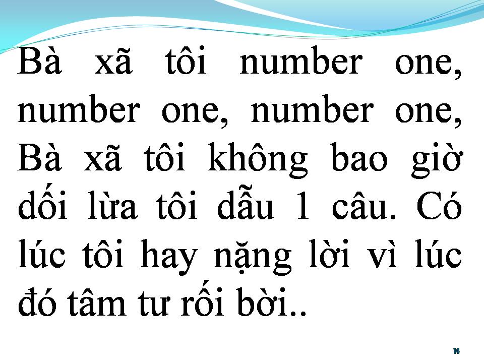 Lời bài hát BÀ XÃ TUI NUMBER ONE