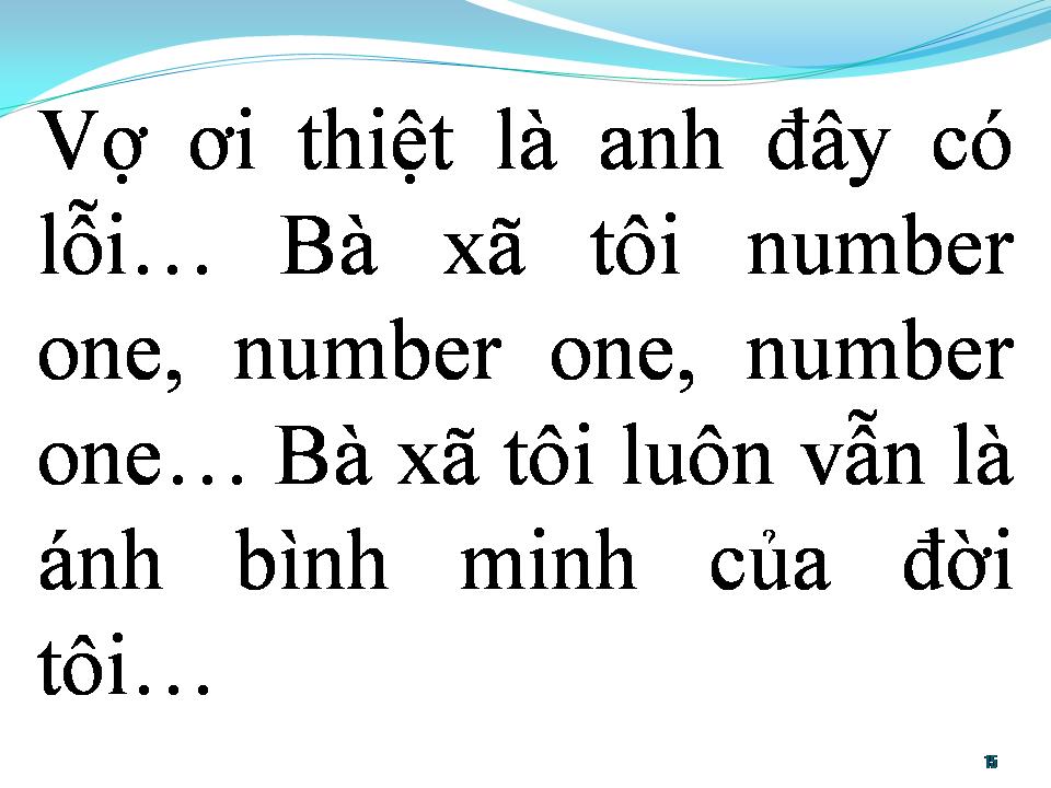 Lời bài hát BÀ XÃ TUI NUMBER ONE