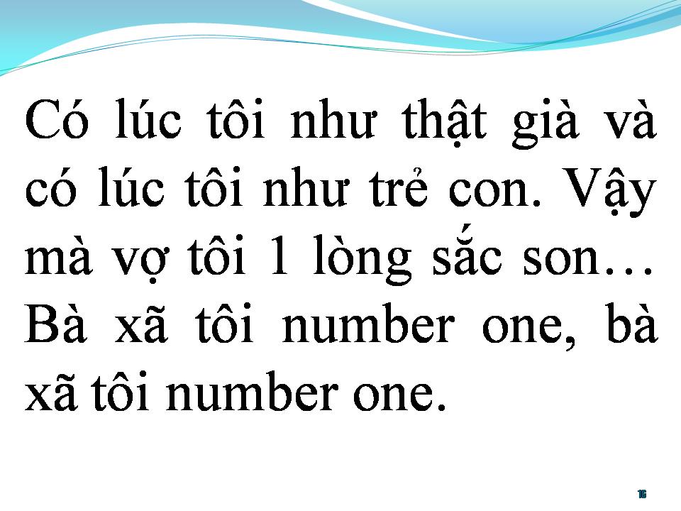 Lời bài hát BÀ XÃ TUI NUMBER ONE