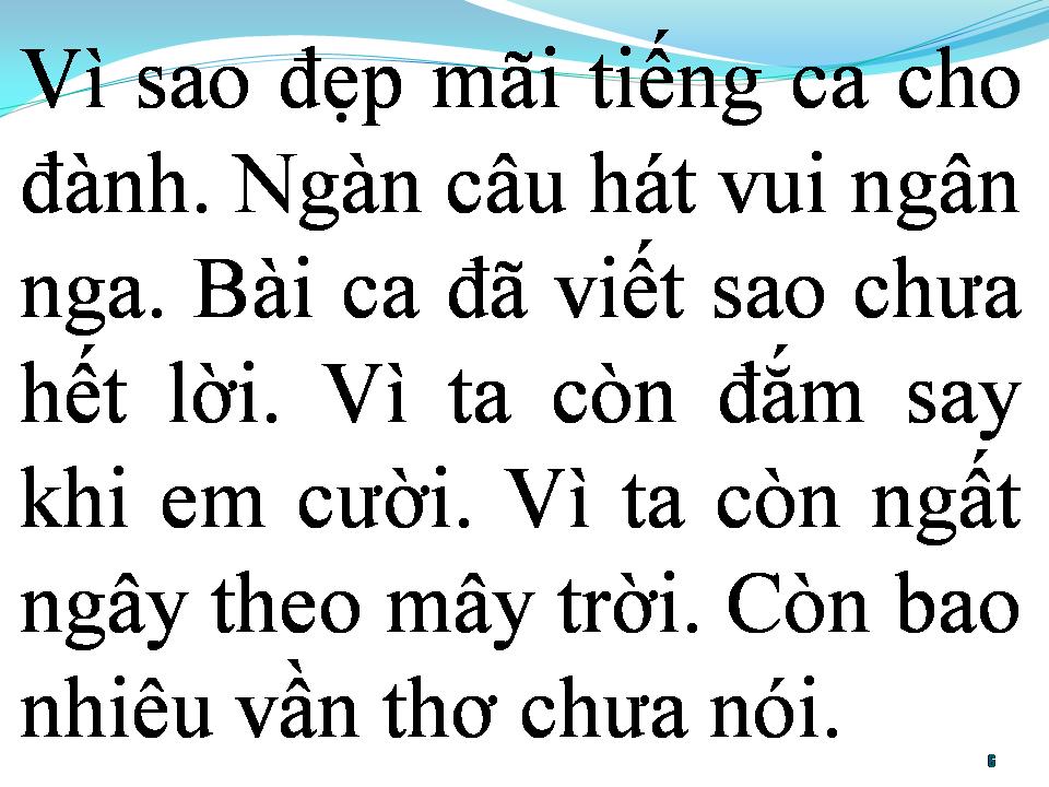 Lời bài hát BÀI CA CHƯA VIẾT HẾT LỜI