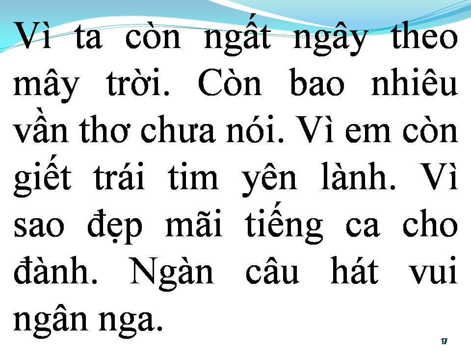 Lời bài hát BÀI CA CHƯA VIẾT HẾT LỜI