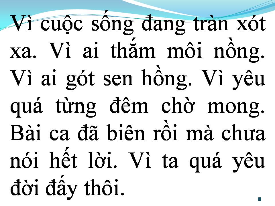 Lời bài hát BÀI CA CHƯA VIẾT HẾT LỜI