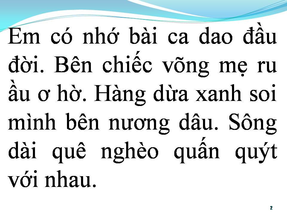 Lời bài hát BÀI CA DAO ĐẦU ĐỜI