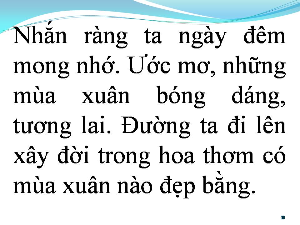 Lời bài hát BÀI CA HY VỌNG
