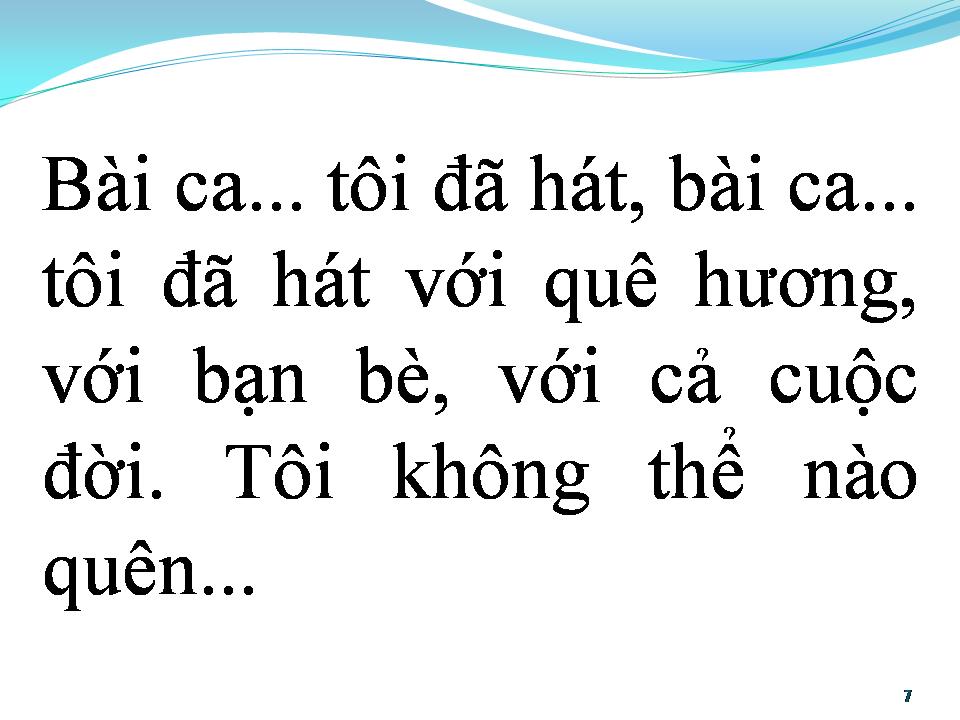 Lời bài hát BÀI CA KHÔNG QUÊN