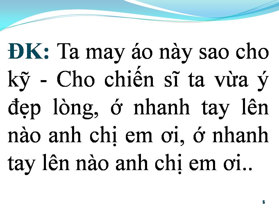 Lời bài hát BÀI CA MAY ÁO