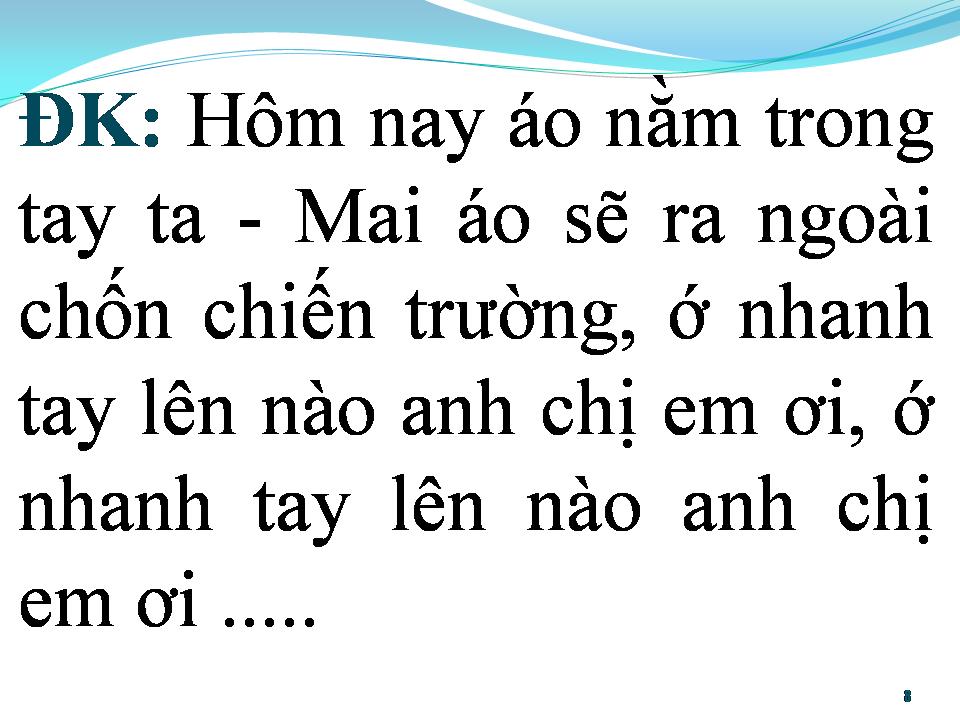 Lời bài hát BÀI CA MAY ÁO