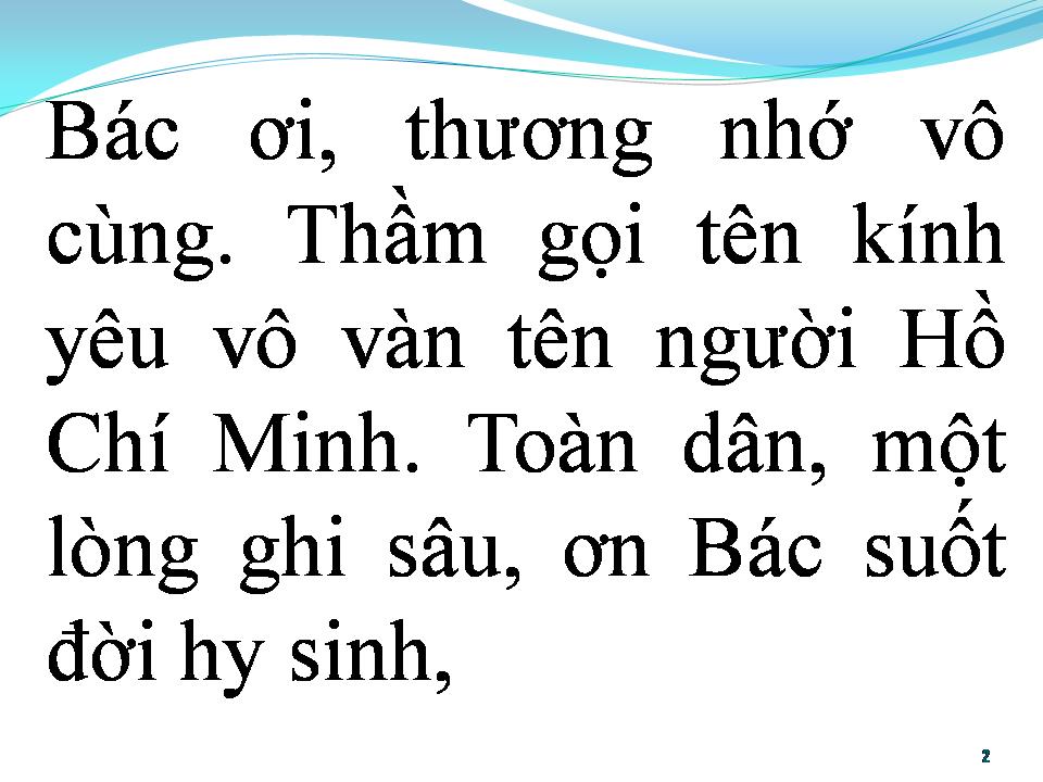 Lời bài hát BÀI CA NHỚ BÁC