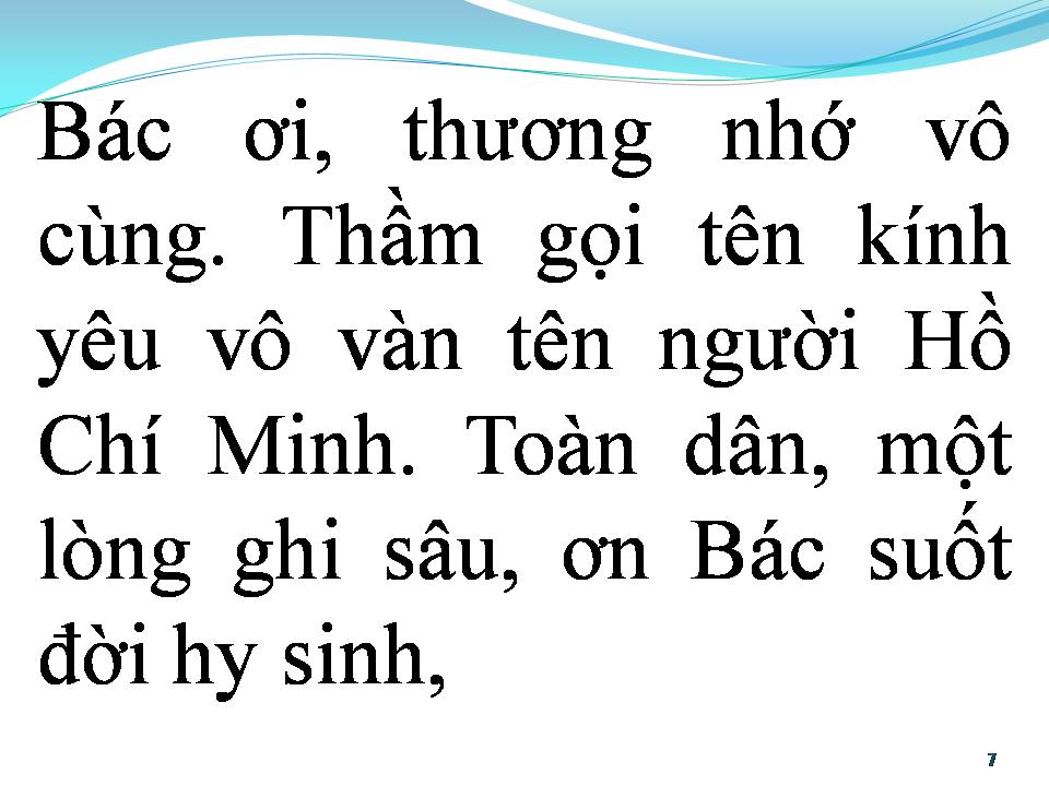 Lời bài hát BÀI CA NHỚ BÁC