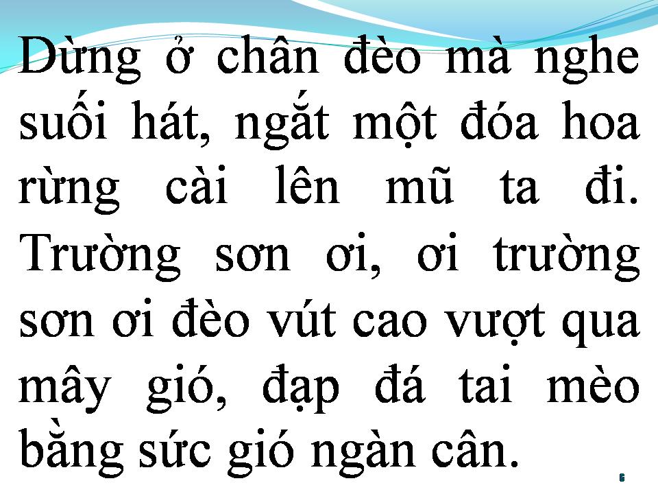 Lời bài hát BÀI CA TRƯỜNG SƠN