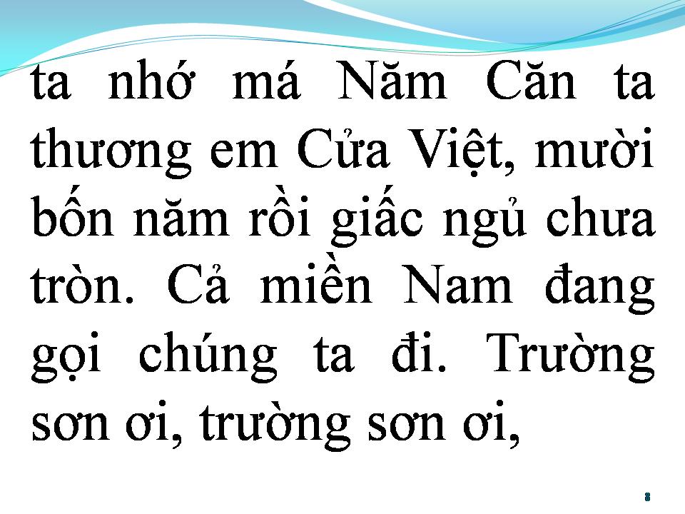 Lời bài hát BÀI CA TRƯỜNG SƠN