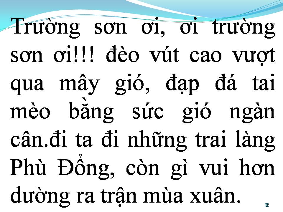 Lời bài hát BÀI CA TRƯỜNG SƠN