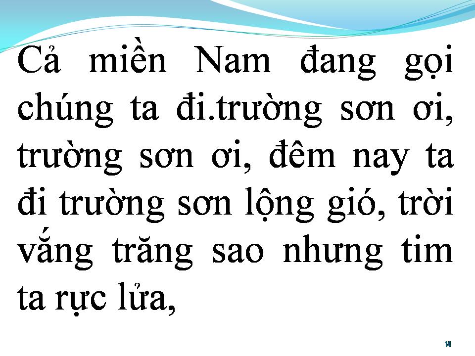 Lời bài hát BÀI CA TRƯỜNG SƠN