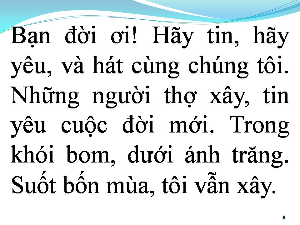 Lời bài hát BÀI CA XÂY DỰNG