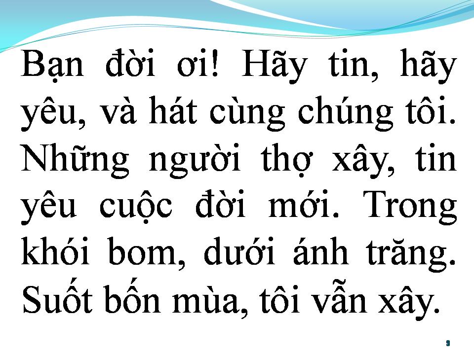 Lời bài hát BÀI CA XÂY DỰNG