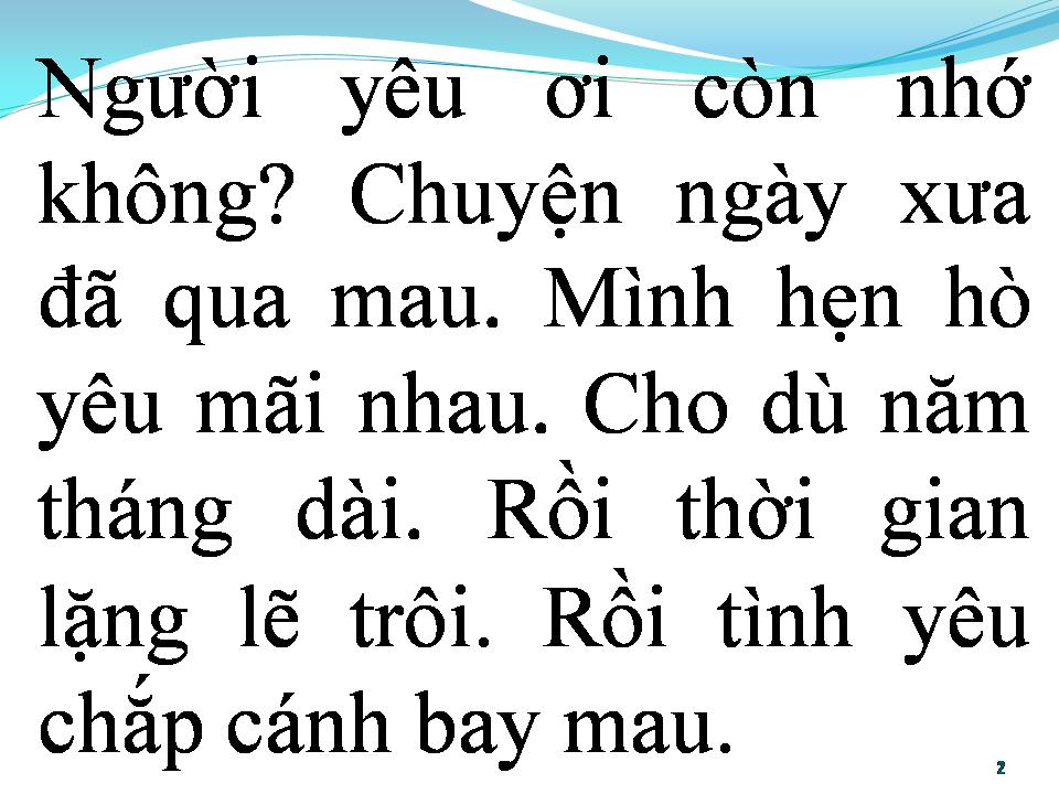 Lời bài hát BÀI CUỐI CHO NGƯỜI TÌNH