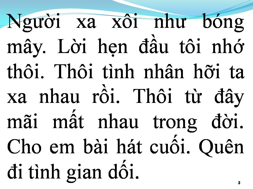 Lời bài hát BÀI CUỐI CHO NGƯỜI TÌNH