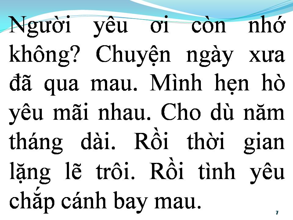 Lời bài hát BÀI CUỐI CHO NGƯỜI TÌNH