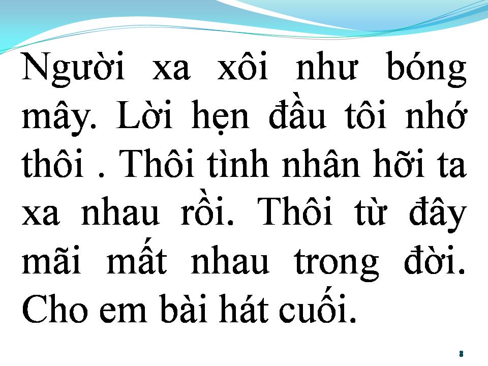 Lời bài hát BÀI CUỐI CHO NGƯỜI TÌNH
