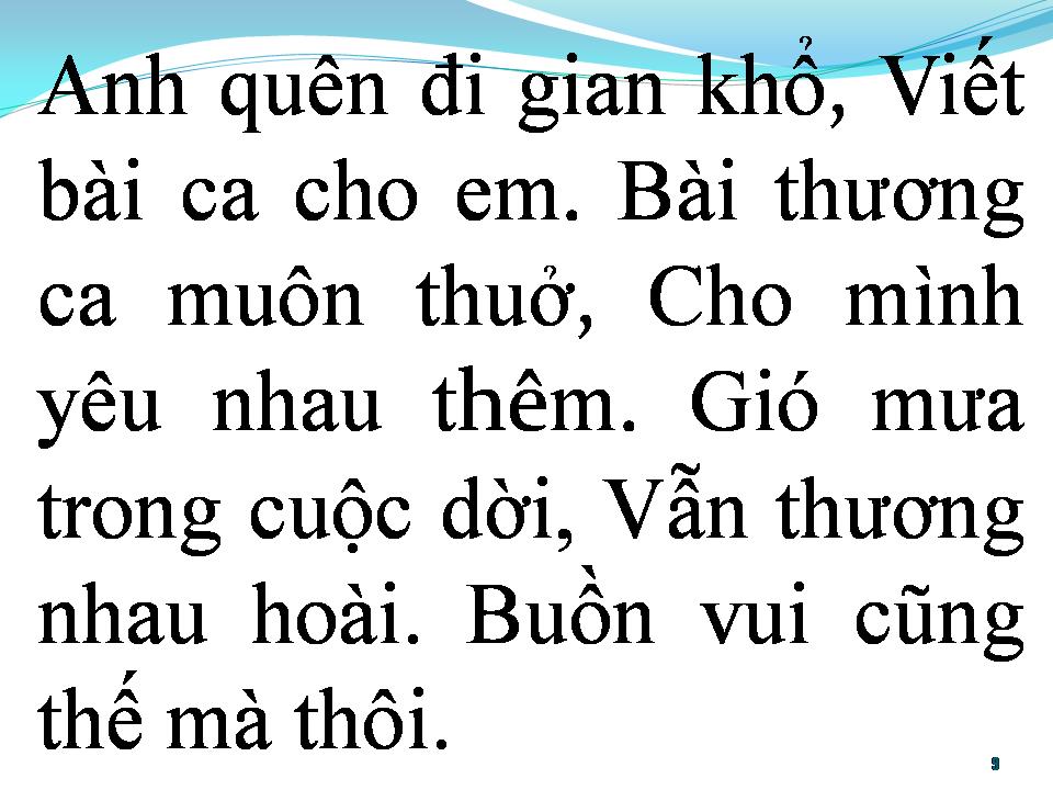 Lời bài hát BÀI HÁT NÀY CHO EM