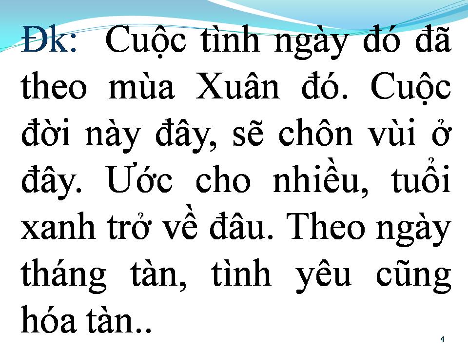 Lời bài hát BÀI KHÔNG TÊN SỐ 1