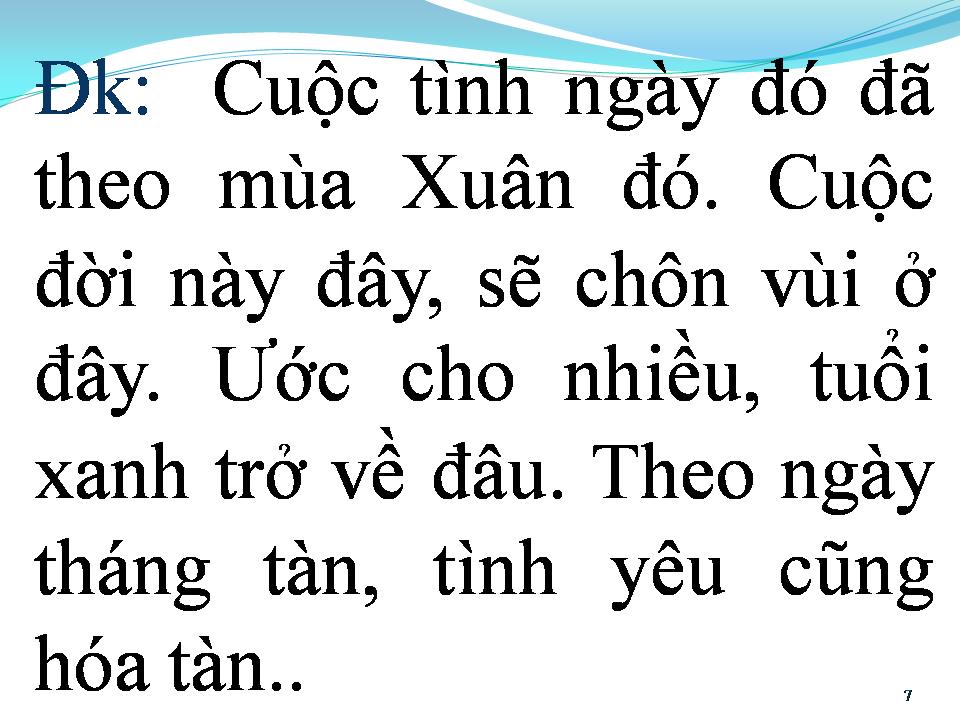 Lời bài hát BÀI KHÔNG TÊN SỐ 1