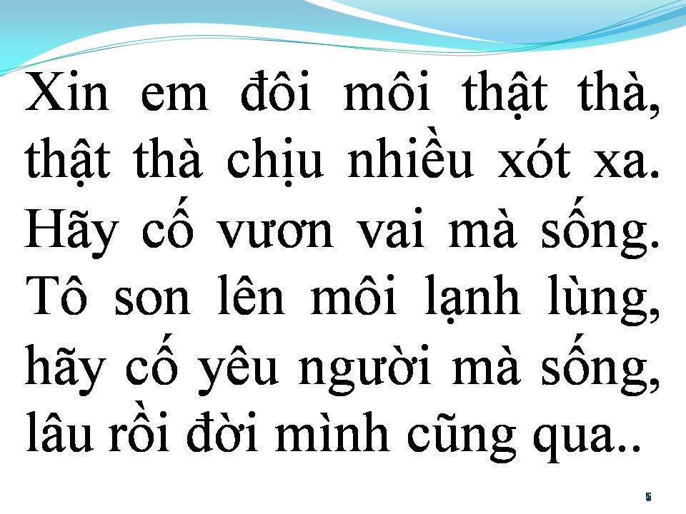 Lời bài hát BÀI KHÔNG TÊN SỐ 5