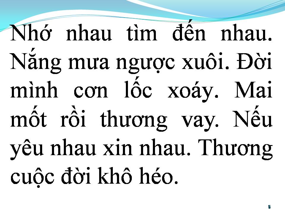 Lời bài hát BÀI KHÔNG TÊN SỐ 6
