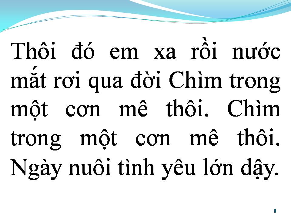 Lời bài hát BÀI KHÔNG TÊN SỐ 9