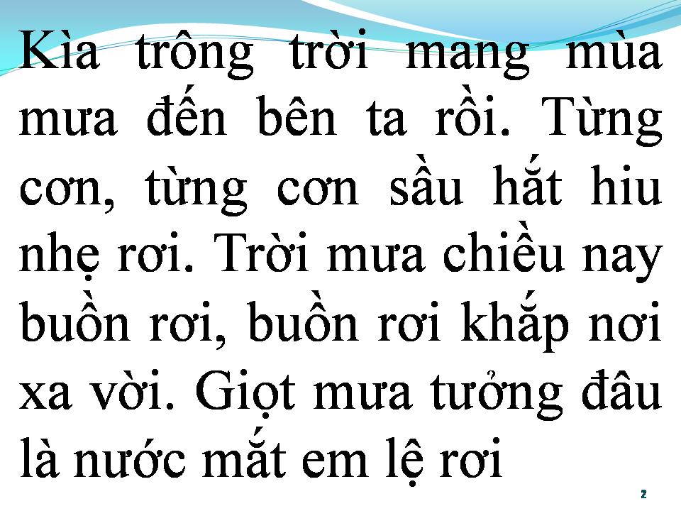 Lời bài hát BÀI LUÂN VŨ MÙA MƯA