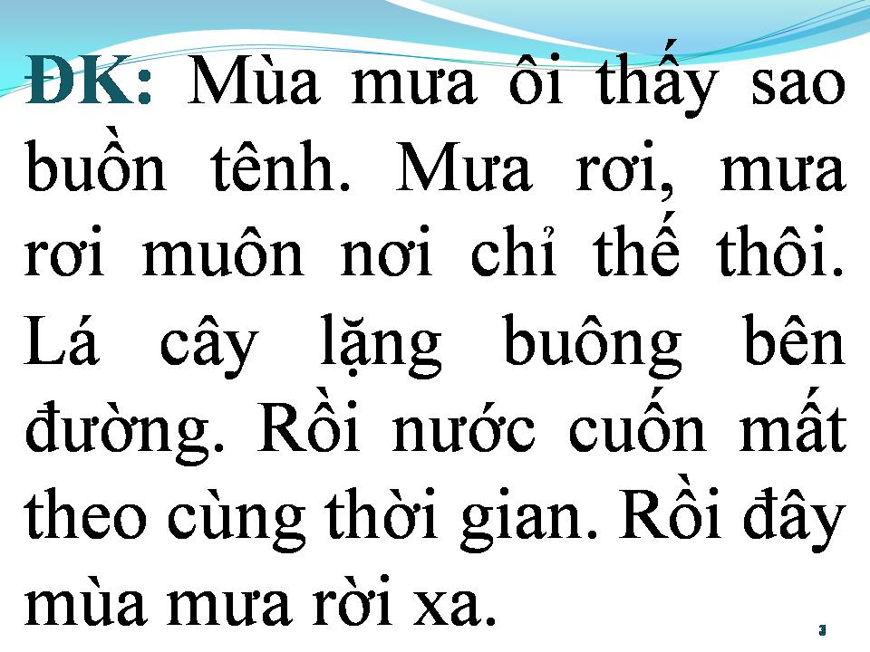 Lời bài hát BÀI LUÂN VŨ MÙA MƯA