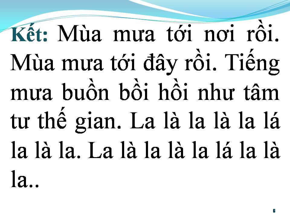 Lời bài hát BÀI LUÂN VŨ MÙA MƯA