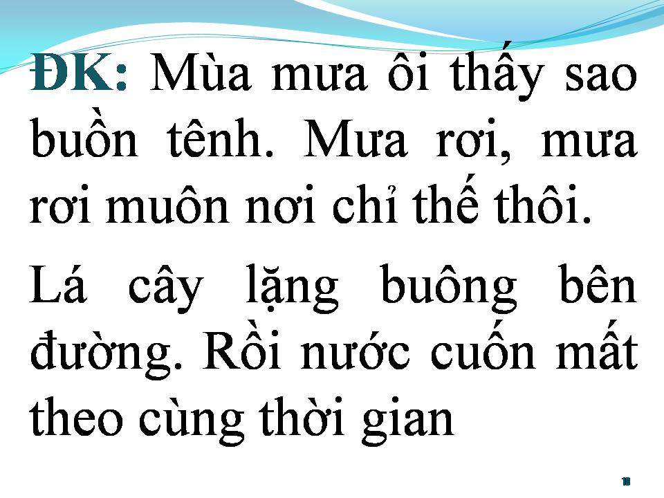 Lời bài hát BÀI LUÂN VŨ MÙA MƯA