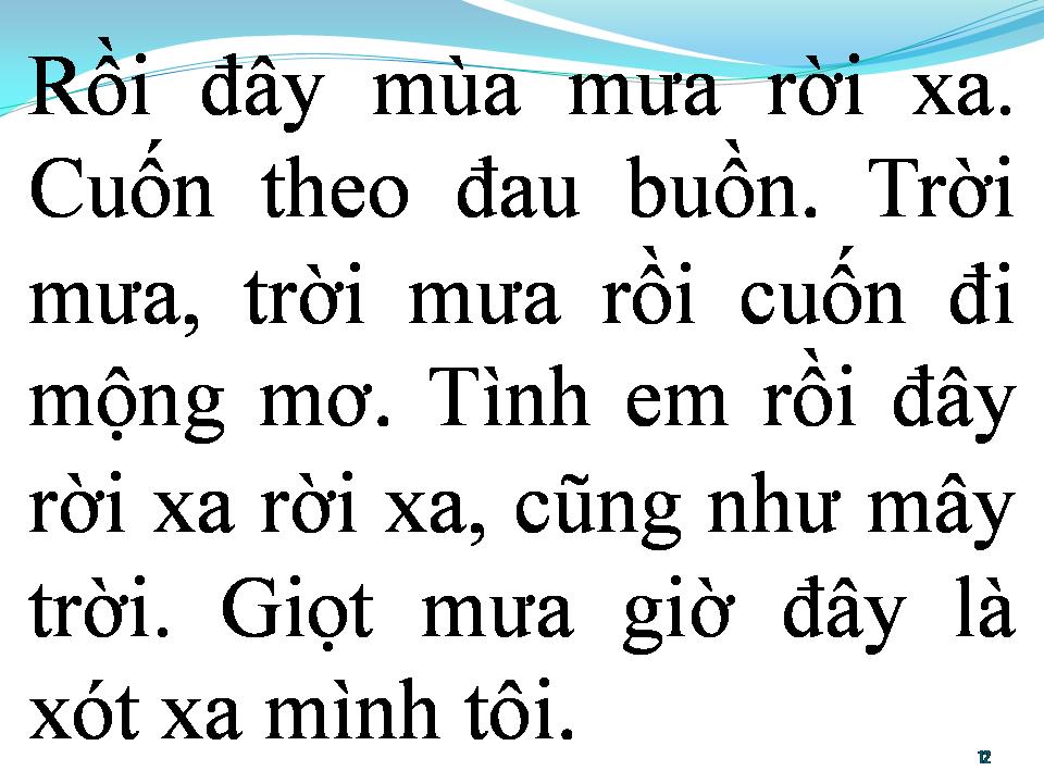 Lời bài hát BÀI LUÂN VŨ MÙA MƯA
