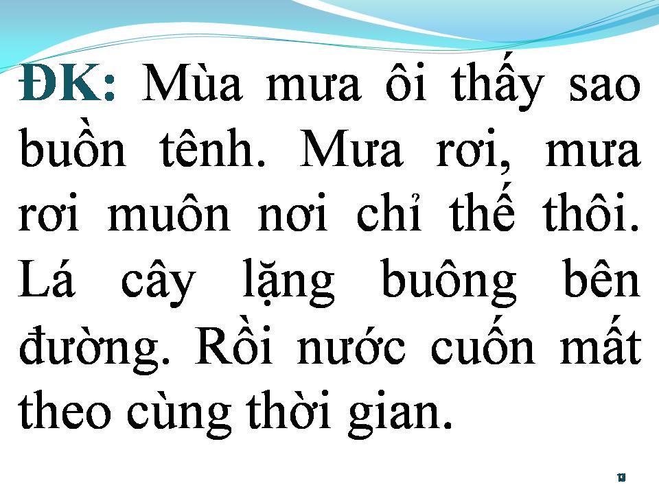 Lời bài hát BÀI LUÂN VŨ MÙA MƯA