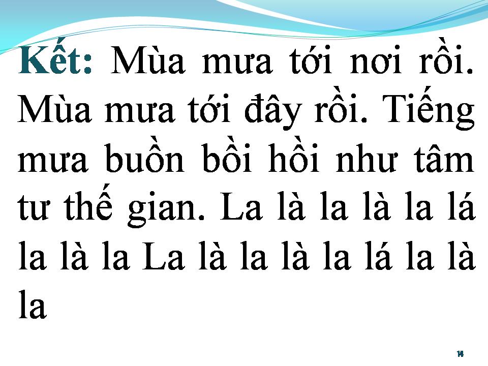 Lời bài hát BÀI LUÂN VŨ MÙA MƯA