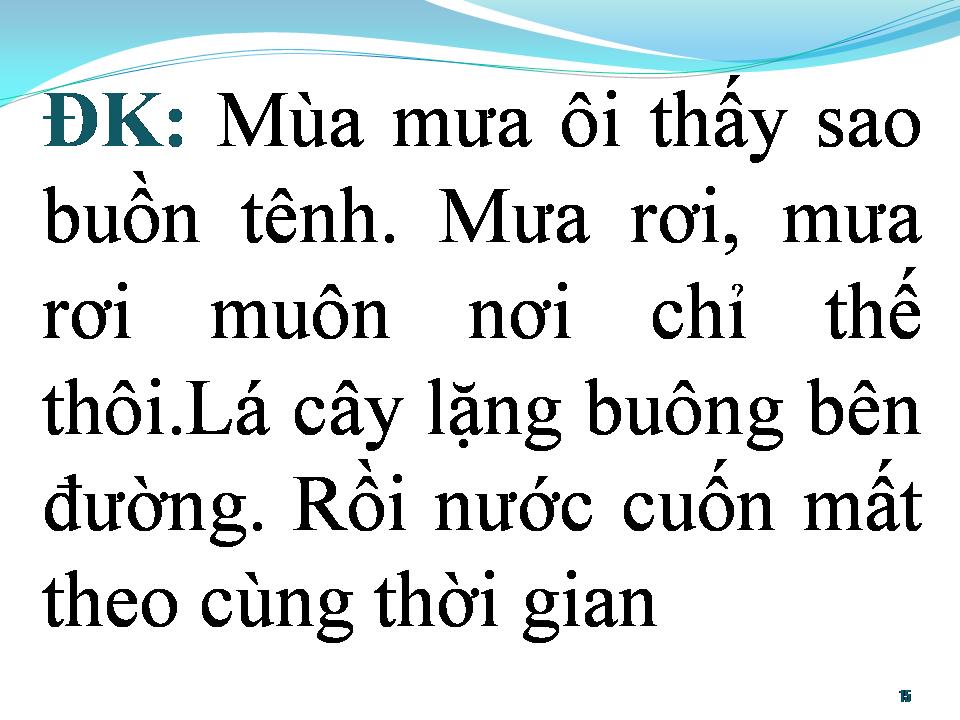 Lời bài hát BÀI LUÂN VŨ MÙA MƯA