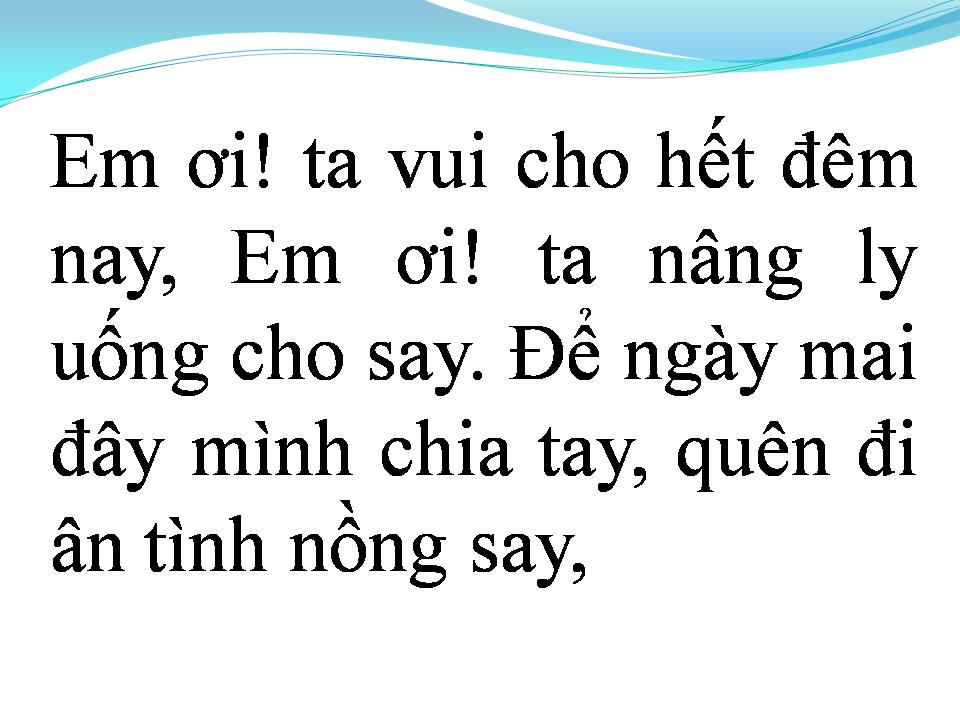 Lời bài hát BÀI TANGO BUỒN (ĐIỆU BUỒN TANGO)