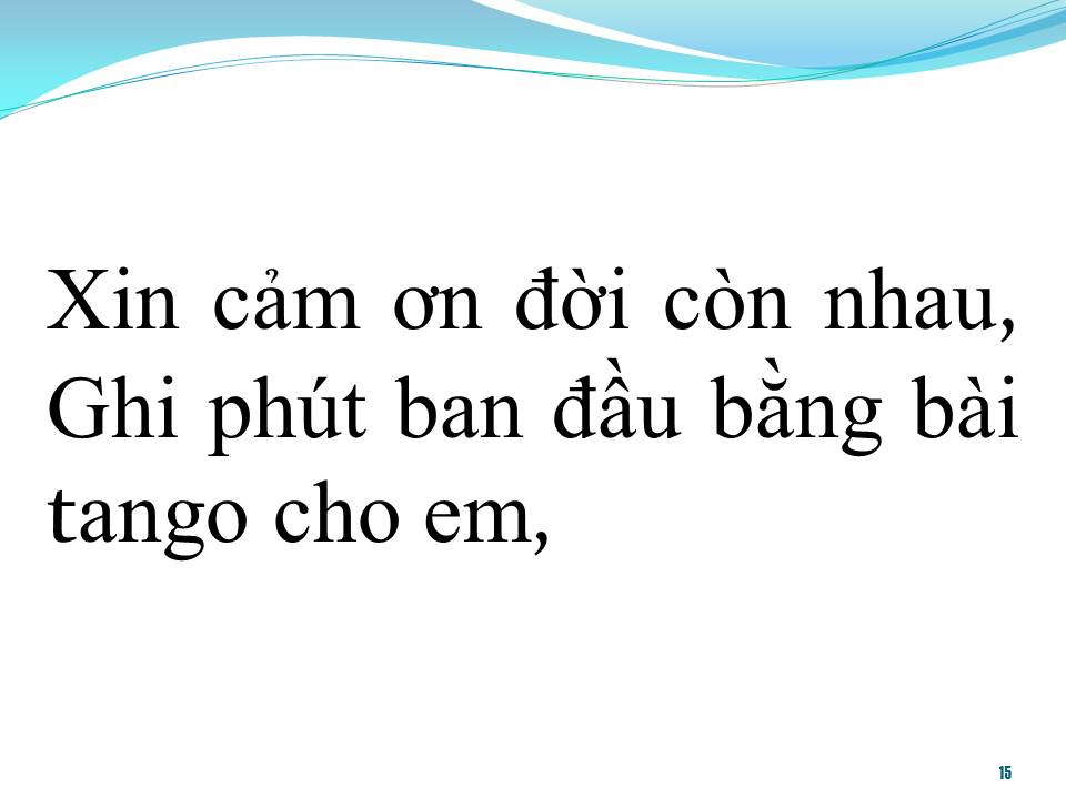Lời bài hát BÀI TANGO CHO EM