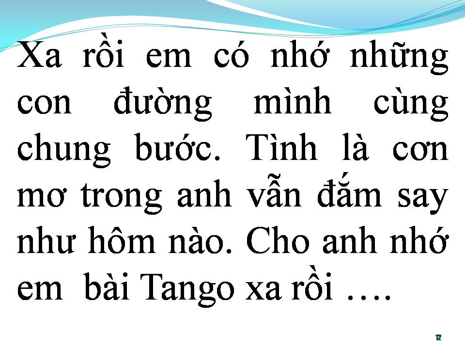 Lời bài hát BÀI TANGO XA RỒI