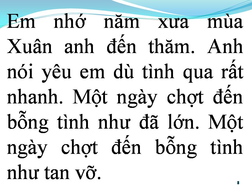 Lời bài hát BÀI TÌNH CA CHO ANH (BÀI TÌNH CA CHO EM)
