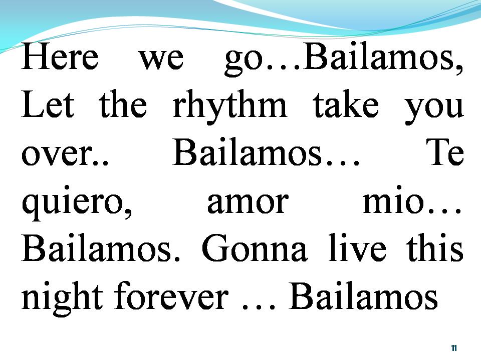 Lời bài hát BAILAMOS