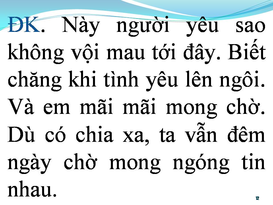 Lời bài hát BAN MAI TÌNH YÊU