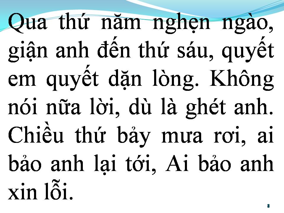 Lời bài hát BẢY NGÀY ĐỢI MONG