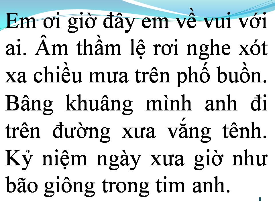 Lời bài hát BÂNG KHUÂNG CHIỀU MƯA