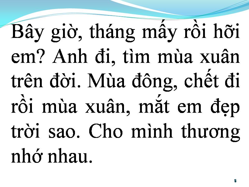 Lời bài hát BÂY GIỜ THÁNG MẤY