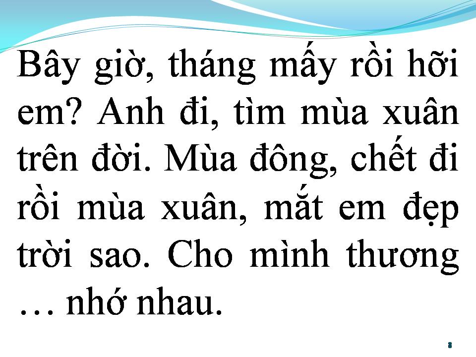 Lời bài hát BÂY GIỜ THÁNG MẤY